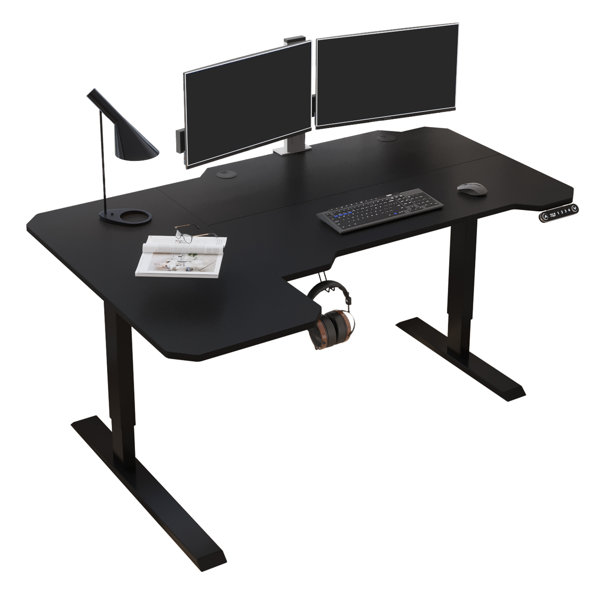Inbox Zero Daycia Height Adjustable LShape Standing Desk & Reviews